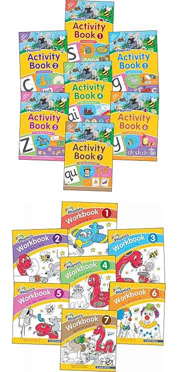Jolly Phonics Activity + Workbooks 1-7 Bundles 14 Books in Total The Complete Bundle